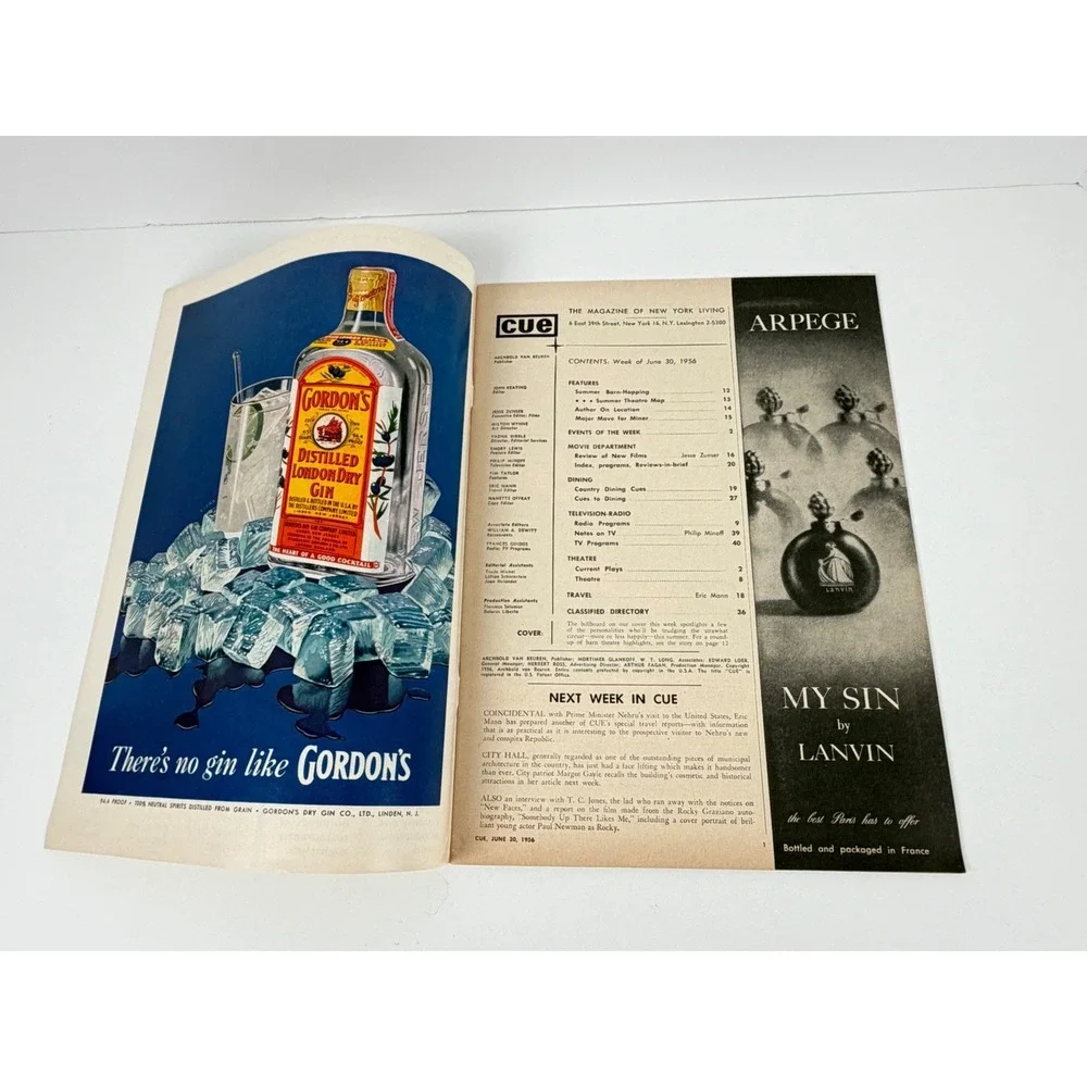 Vintage 1956 Cue Magazine Summer Theatre Survey Carney Vanderbilt NYC June 30